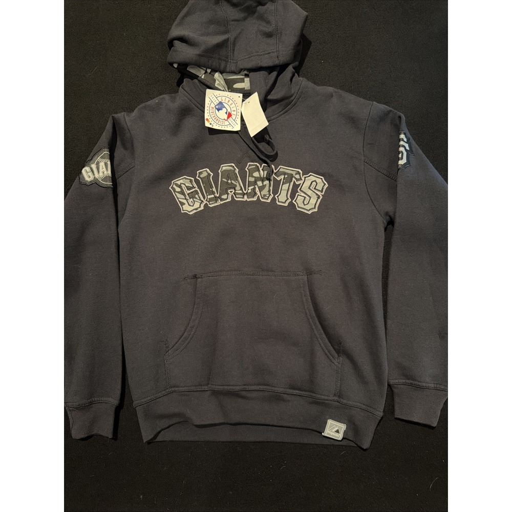 San Francisco Giants Fleece Hoodie Black With Grey/Black Letters Size Small NWT
